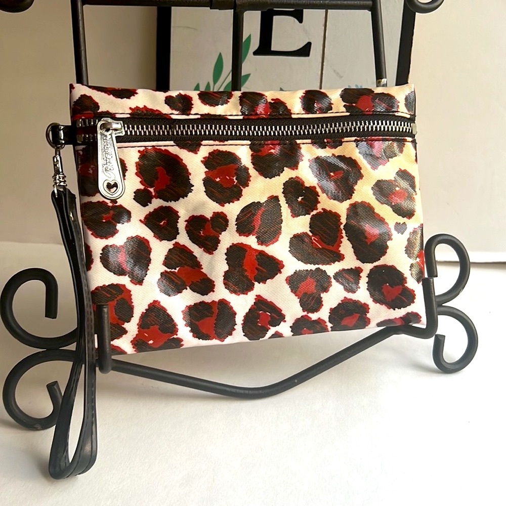 Brighton leopard print clutch or wristlet